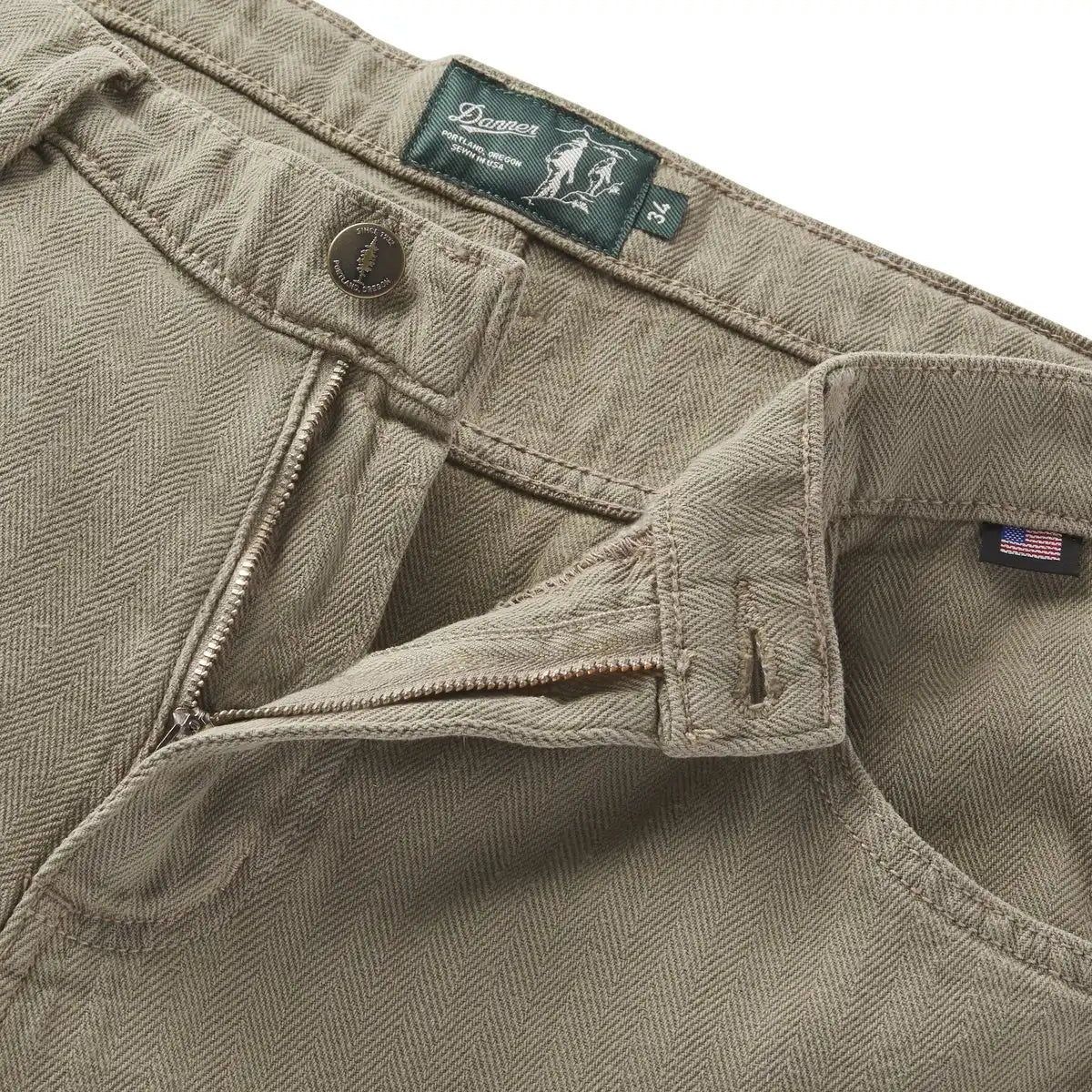 Men's Kenton Double Knee Pants Herringbone Dusty Olive